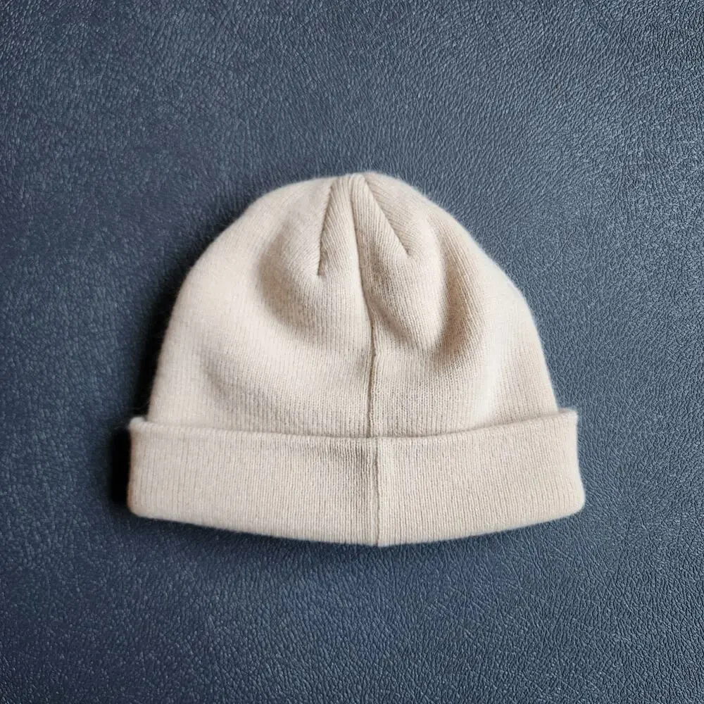 Vintage Y2K Nike Cream Rolled Beanie Hat OSFM